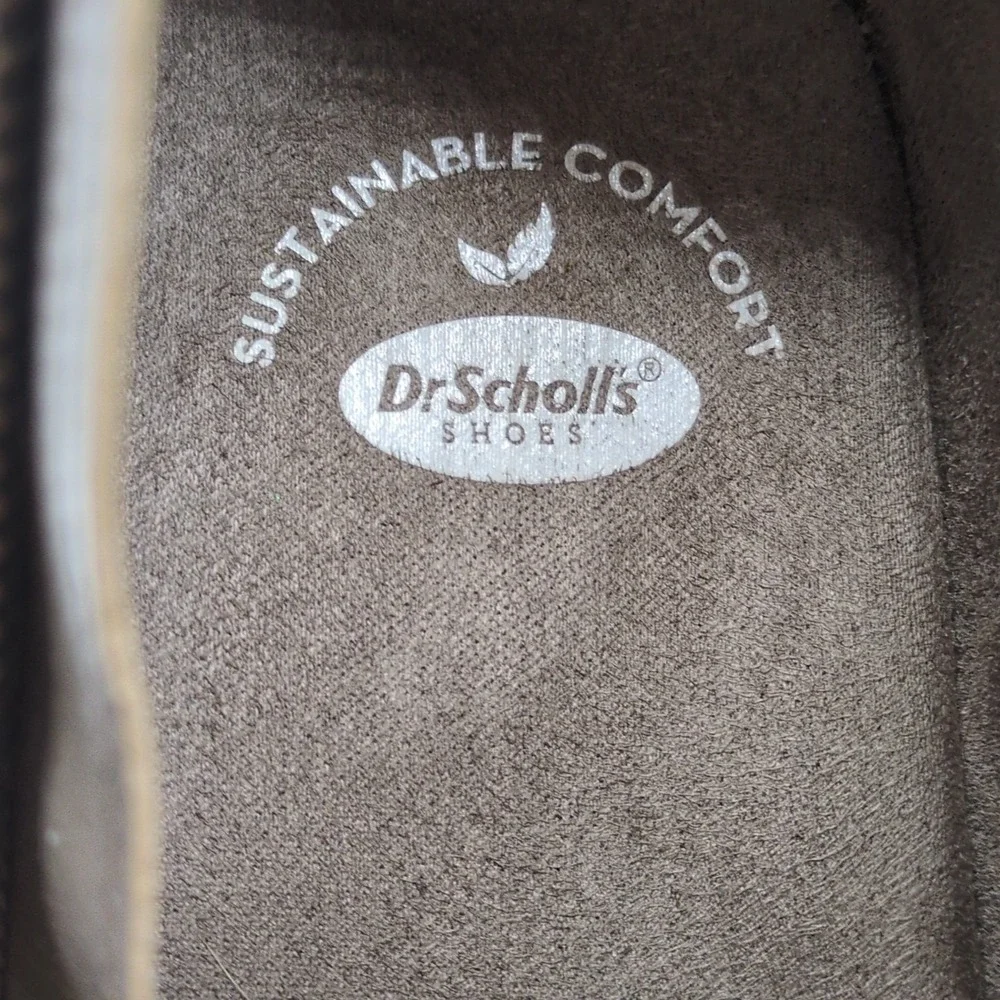Dr. Scholl's Shoes Womens Nelly Brown 10 Ankle Boots Faux Suede Wedge Zip Laces